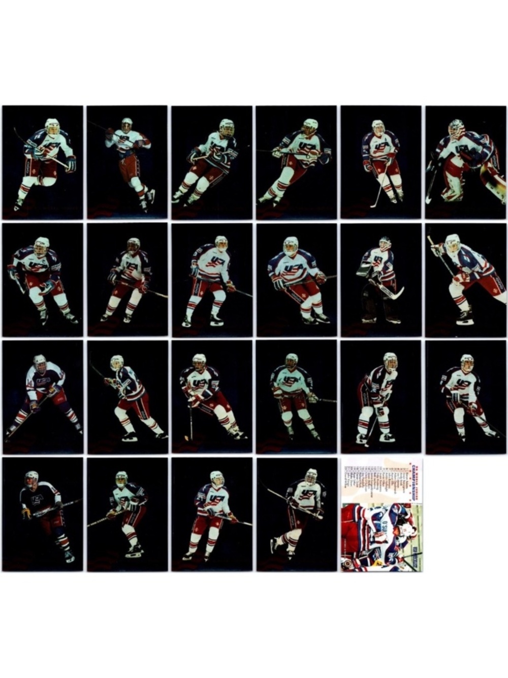 Team USA Donruss 1993/94 Complete Insert Hockey Card Set